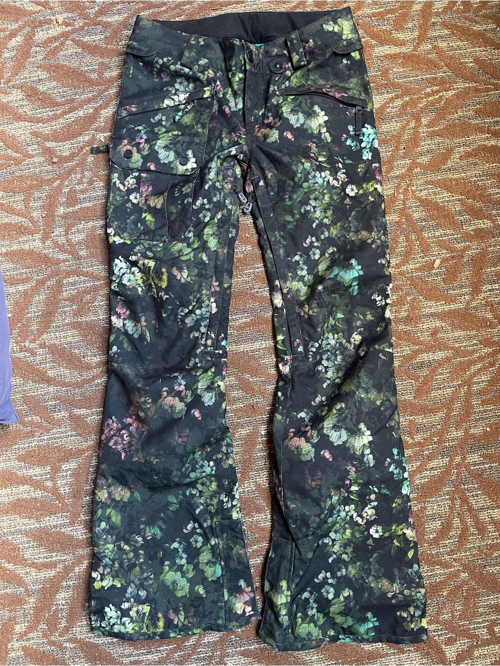 Volcom Black Floral Cargo Snow Pants